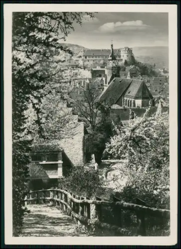 Foto 18x13 - Tübingen Weg zum Schloss - Hohentübingen mit Stiftskirche St. Georg