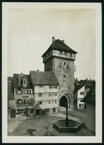 Foto 18x13- Reutlingen Tübinger Tor mit Brunnen - Geschäft Persil u.a. Werbung