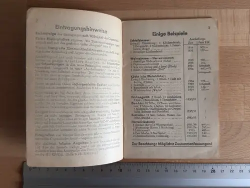 Heft Mein Eigentum Inventar Verzeichnis Notfall Ausgabe A Kleinstwohnungen 1940