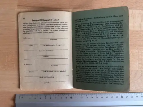 Heft Mein Eigentum Inventar Verzeichnis Notfall Ausgabe A Kleinstwohnungen 1940