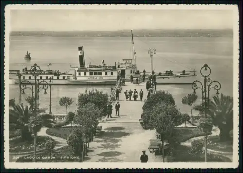 AK Sirmione Lago di Garda - Dampfer Angelo Emo - Pier Passagiere Italien um 1940
