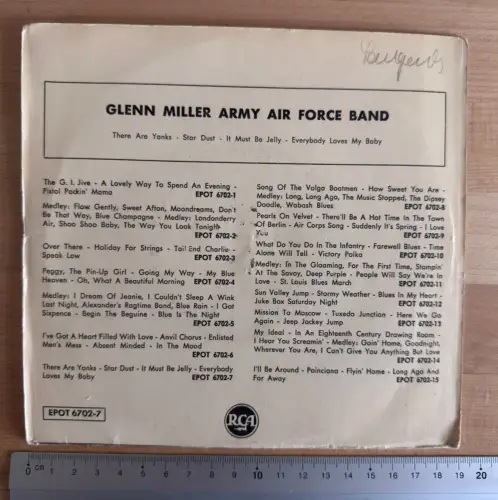 GLENN MILLER Army Air Force Band - RCA EPOT 6702-7 45rpm Vinyl - TELDEC Germany