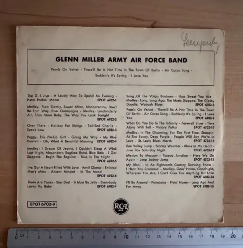 Glenn Miller Army Air Force Band - RCA EPOT 6702-9 RCA TELDEC - 45rpm Jazz Swing