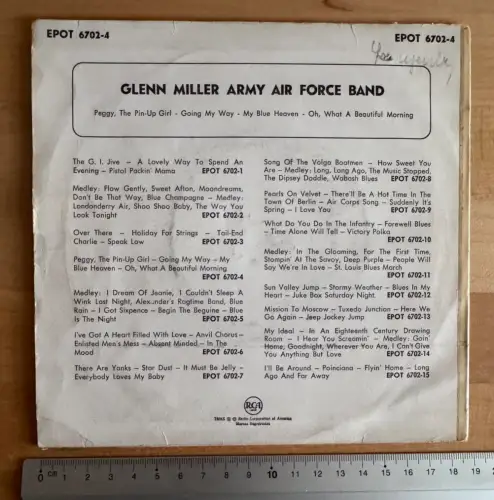 Glenn Miller Army Air Force Band - RCA EPOT 6702-4 - 45 RPM Vinyl Single TELDEC
