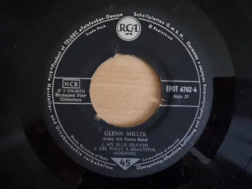 Glenn Miller Army Air Force Band - Cover RCA EPOT 6702-5 - Single 6702-4 Vinyl