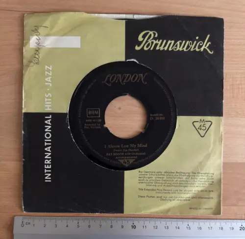 Hamburg Pat Boone Single 45rpm London - DL20052 I Almost Lost My Mind Brunswick