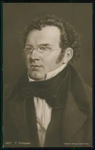 5x AK - Portrait - Schiller, Schubert, Beethoven, Schumann, Bach - Komponisten