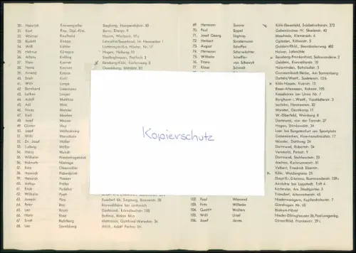 Gevelsberg 1957 Veteranentreffen Liste 253 Panzerjäger Abtei Wehrmacht 106 Namen