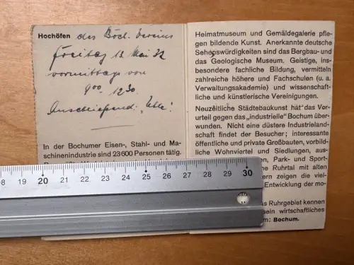 Büchlein Bochum Ruhrgebiet Industrie Hochöfen Stahlwerk Stadtansicht mit Karten