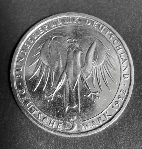 Deutschland 5 Mark 1982 Johann Wolfgang von Goethe Gedenkmünze Bundesadler Münze