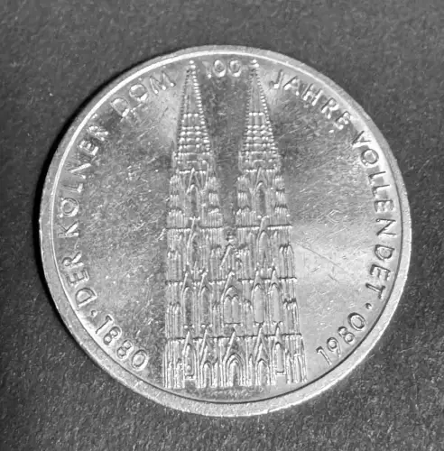 Köln Dom 5 Mark 1980 Gedenkmünze Silber BRD 625‰ 100 Jahre Vollendung Kölner Dom
