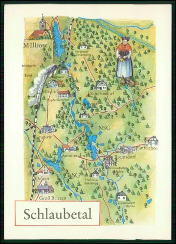 Schlaubetal Karte DDR 1985 Bild Heimat Reichenbach Graichen Zwickau Heimatkunde