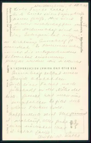 Foto AK Wolkenstein Erzgebirge - Kirche St. Bartholomäus Marktstraße - DDR 1959