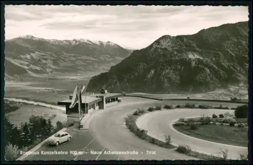 Foto AK - Tirol Kanzelkehre Neue Achenseestraße - Rasthaus Alpenstraße VW Käfer