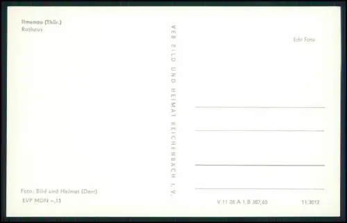 4x Echt Foto AK - Ilmenau Thüringen Rathaus und Kickelhahn Turm DDR Karten u.a.