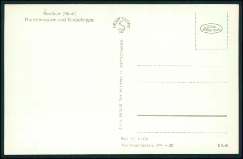 AK- Beeskow - Heimatmuseum und Kinderkrippe Ansicht der Gebäude Mark Brandenburg