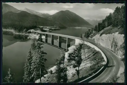 Echt Foto AK - Sylvensteinsee Faller-Brücke Lenggries Oberbayern Alpenkulisse