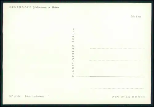 2x Foto AK Neuendorf auf Hiddensee Hafenort im Süden Fischerboote u. Hafenanlage