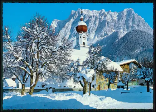 AK  - Ehrwald Tirol mit Zugspitzmassiv - Kirche Winteransicht Alpen Österreich