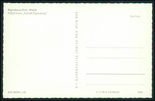 AK - Elgersburg Thüringer Wald Schloss Elgersburg FDGB-Heim historische DDR Foto
