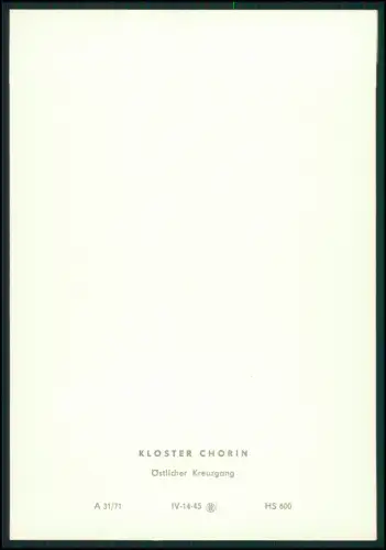 Kloster Chorin DDR Mappe 8x Foto 15x10 - Klaus Beyer Leipzig Prof. Johannes Jahn