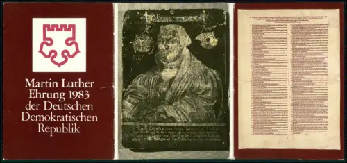 Mappe mit 11 Postkarten - Wittenberg Martin Luther DDR 1983 Folder mit 95 Thesen