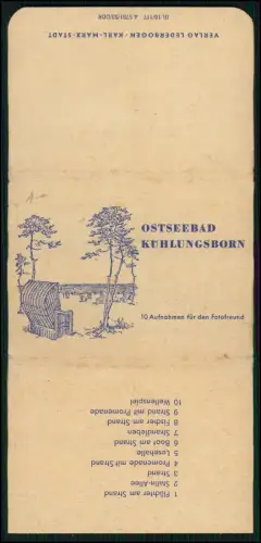 Ostseebad Kühlungsborn Mappe - Verlag Lederbogen Karl-Marx-Stadt -10 Fotos 9x7cm