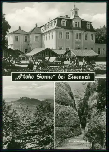 Foto AK - Eisenach Hohe Sonne - Thüringen Wartburgblick Drachenlucht - DDR Karte