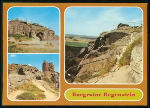 AK - Blankenburg Harz Burgruine Regenstein historische DDR Mehrbild Farbkarte