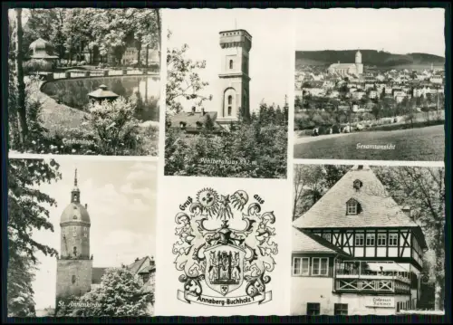 Foto AK - Annaberg-Buchholz Erzgebirge Pöhlberghaus St. Annenkirche Teichanlage