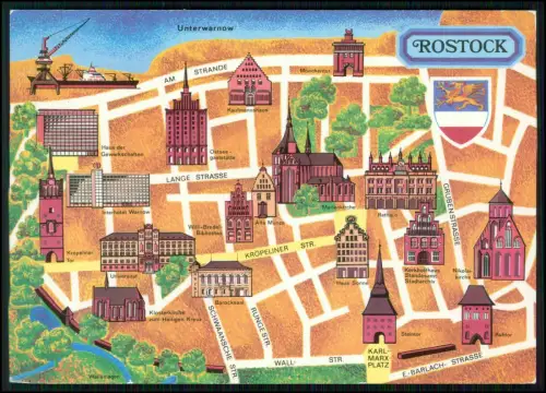 6x AK Rostock Hafen Altstadt Stadtmauer Marienkirche Fischer Hafenidylle Ostsee