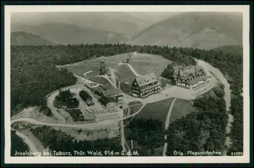 Foto AK - Inselberg bei Tabarz - Luftbild Bergplateau Aussichtsturm Berghotel