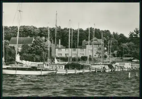 Foto AK Diensdorf Radlow Scharmützelsee - Bootshafen Segelboote Wohnhäuser Ufer