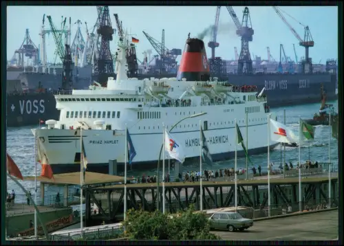 Foto AK - Hamburg Fährschiff PRINZ HAMLET - Hafen Blohm & Voss Werft Schwimmdock