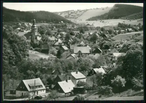 Echt Foto AK - Geising Osterzgebirge - Panorama mit Kirche Häuser und Talblick