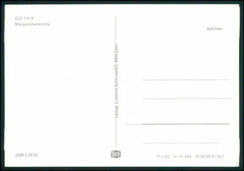 Gotha Margarethenkirche historische Straßenansicht Thüringen DDR Echtfoto 1950er