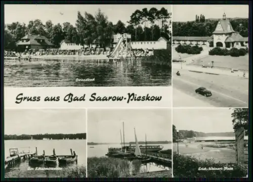 Foto AK - Bad Saarow-Pieskow Scharmützelsee - Strandbad Weinert Platz DDR 1960er