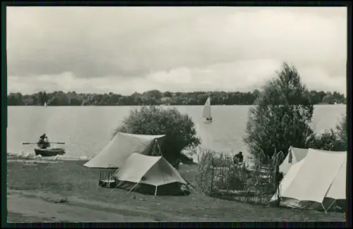 2x Foto Goyatz Schwielochsee Zeltplatz Camping DDR  Boot Segeln Wasserlandschaft
