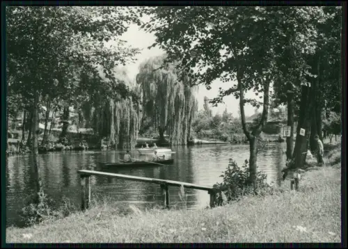 2x Foto AK - Wendisch-Rietz - Kanal mit Boote und Badenden im Sommer