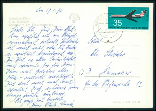 2x Foto AK - Wendisch-Rietz - Kanal mit Boote und Badenden im Sommer