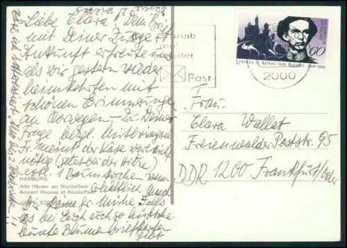 2x AK Hamburg Nicolaiﬂeet Altstadt mit Boote Speicherhäuser St. Michaelis Kirche