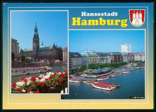 2x AK Hamburg Nicolaiﬂeet Altstadt mit Boote Speicherhäuser St. Michaelis Kirche