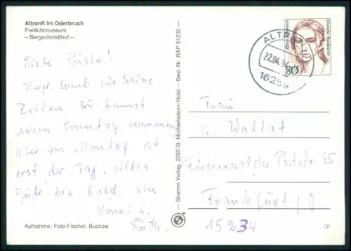 Foto AK  Altranft  Barnims Oderbruch Freilichtmuseum Bergschmidthof Fachwerkhaus