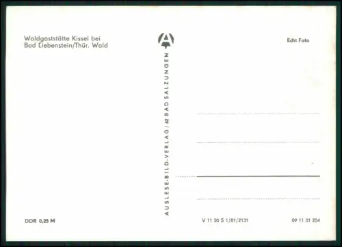 Bad Liebenstein Thüringer Wald - Waldgaststätte Kissel Bernhardseiche - DDR Foto