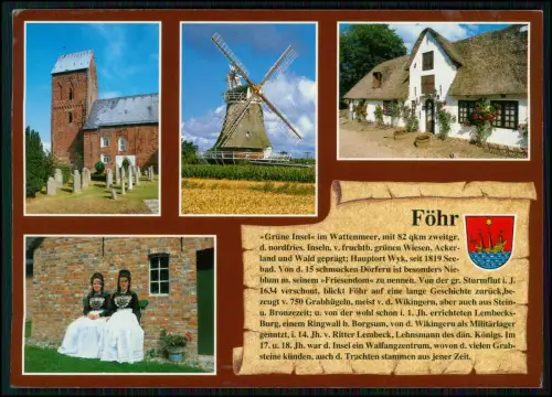 Föhr Insel Nordfriesland Windmühle Kirche Friesenhaus Tracht Schleswig-Holstein