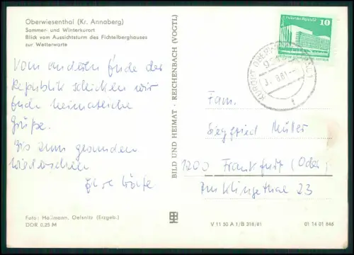 Oberwiesenthal Fichtelberghaus Aussichtsturm - Wetterwarte Erzgebirge DDR 1960er