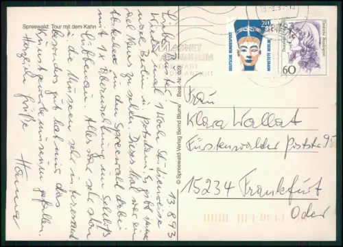 2x AK Spreewald Lübbenau Kahnfahrt Fließ Holzhaus Tracht Boot Touristen DDR 1973