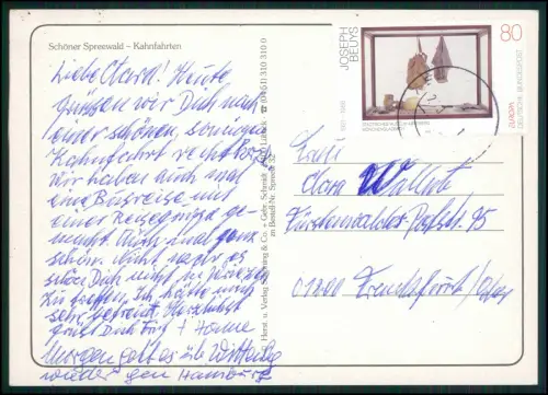 2x AK Spreewald Lübbenau Kahnfahrt Fließ Holzhaus Tracht Boot Touristen DDR 1973