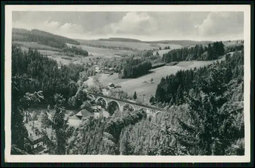 Wurzbach Thüringen Charlottenfels Viadukt Eisenbahnbrücke Talansicht DDR 1950er