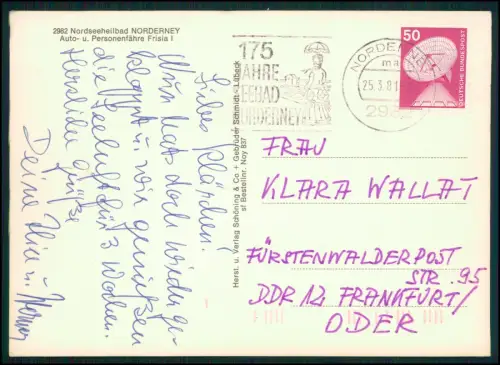 Foto AK - Norderney Fähre Frisia I Auto Personenfährschiff Nordsee Inselverkehr